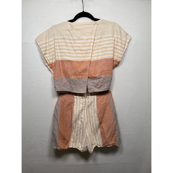 Elevenses by Anthropology Linen Blend Romper, Size S - Picture 2 of 5